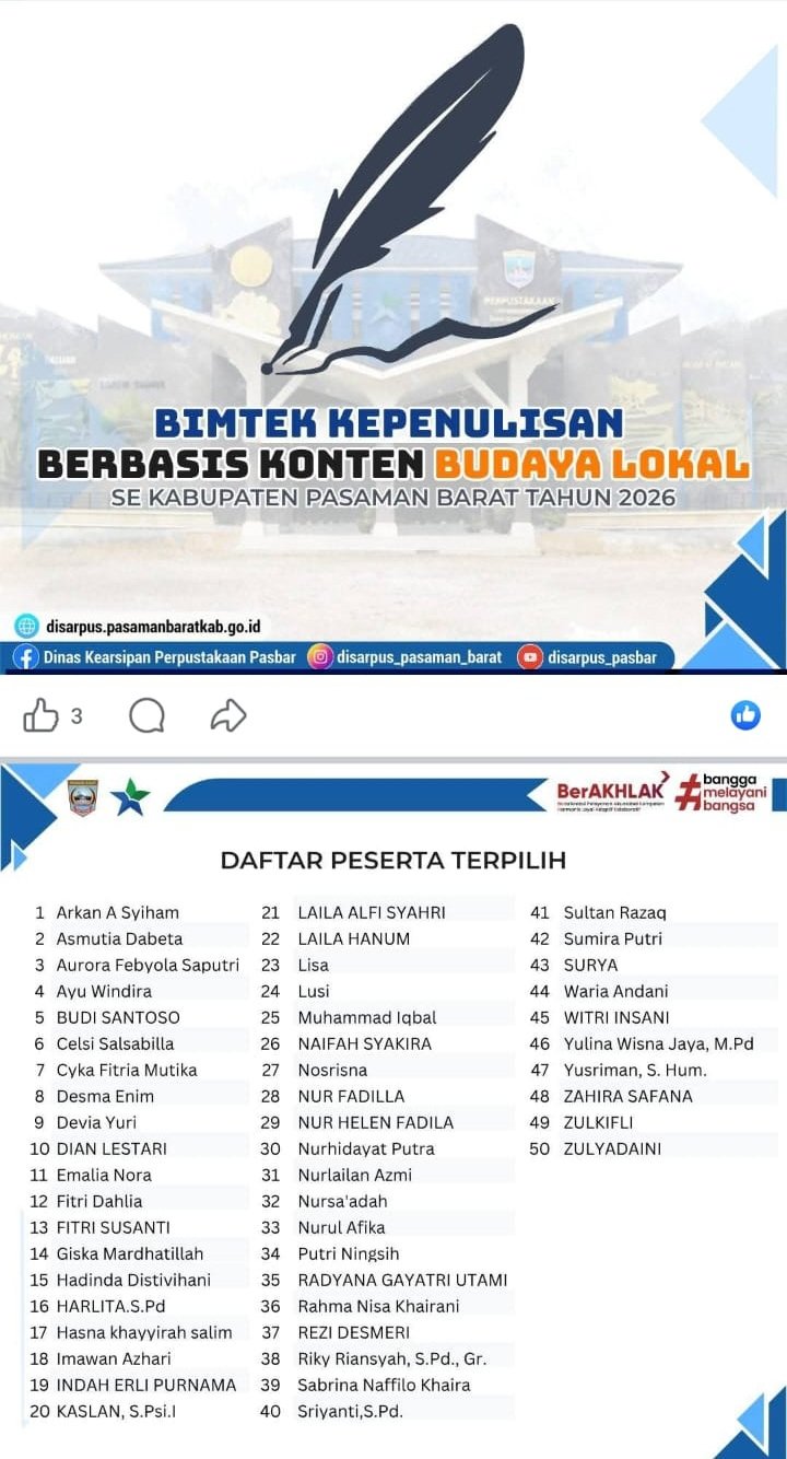 KEGIATAN BIMTEK PENULISAN BERBASIS KONTEN BUDAYA LOKAL - Foto 2